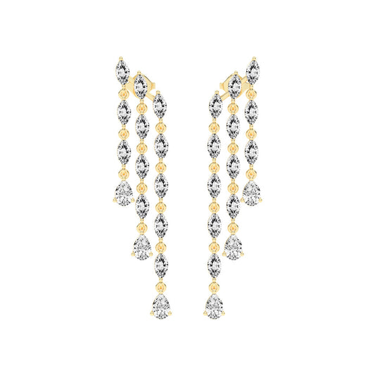 Cascading Pear & Marquise Drop Earrings
