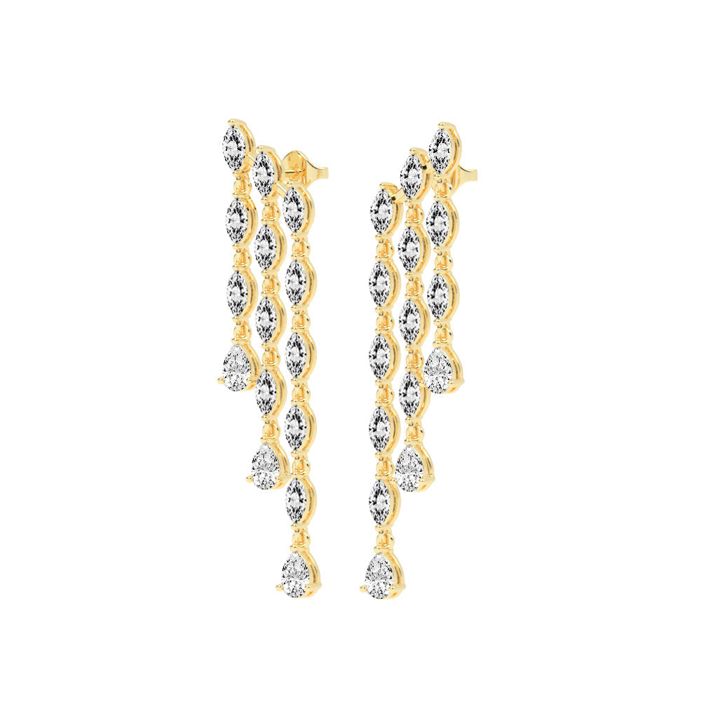 Cascading Pear & Marquise Drop Earrings