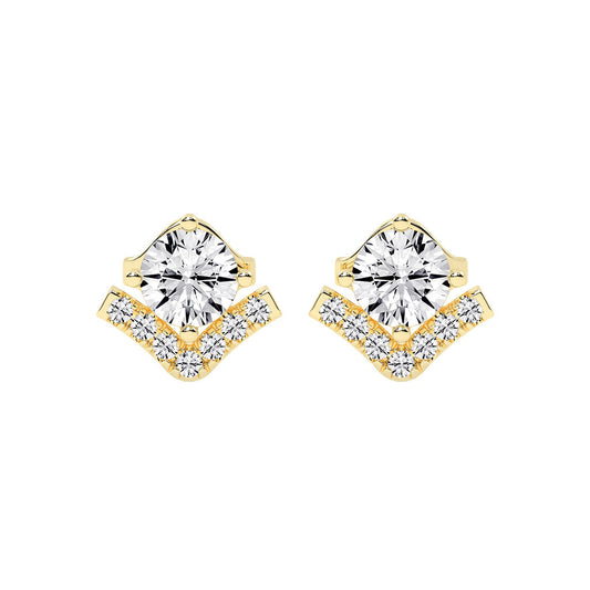Mixed-Cut Heart Stud Earrings