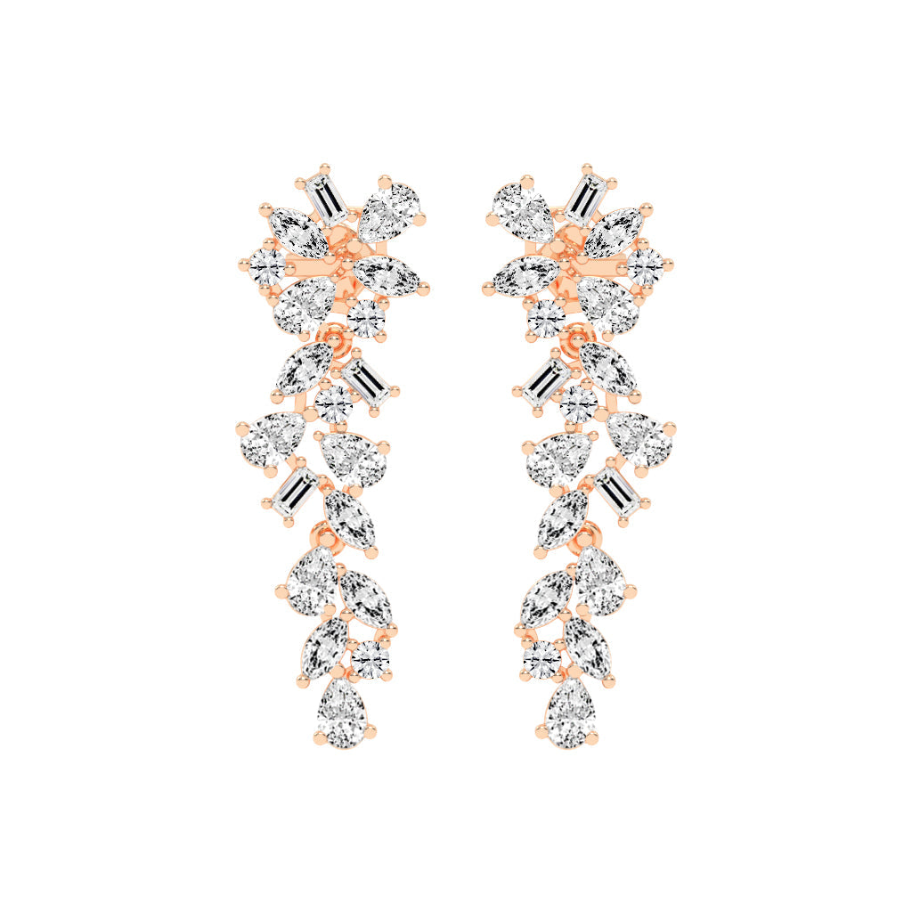 Multi-Shape Cascade Drop Earrings