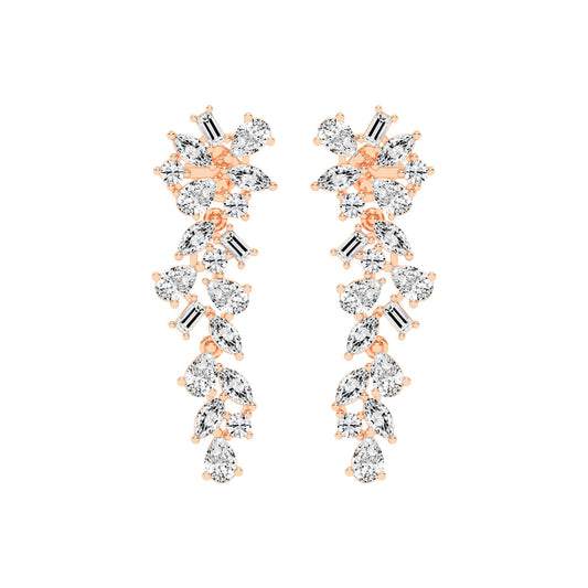 Multi-Shape Cascade Drop Earrings