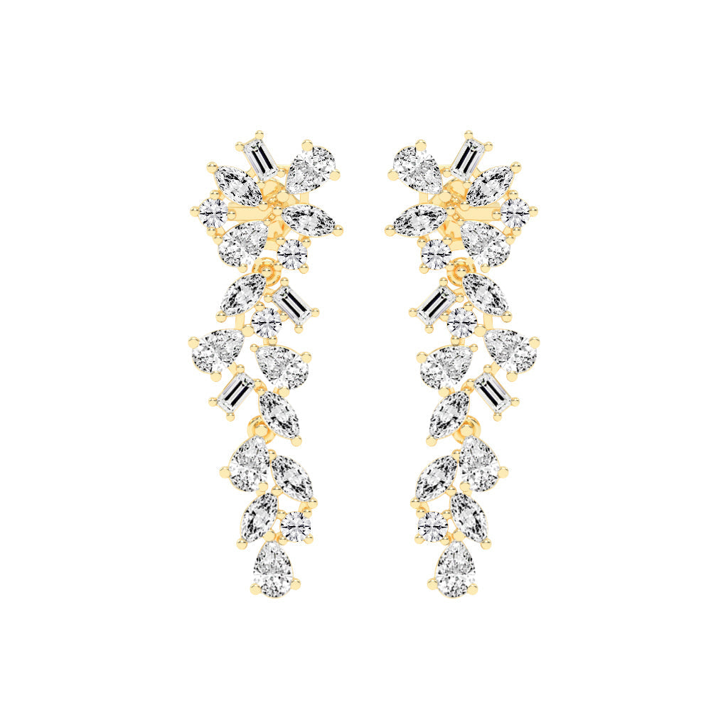 Multi-Shape Cascade Drop Earrings
