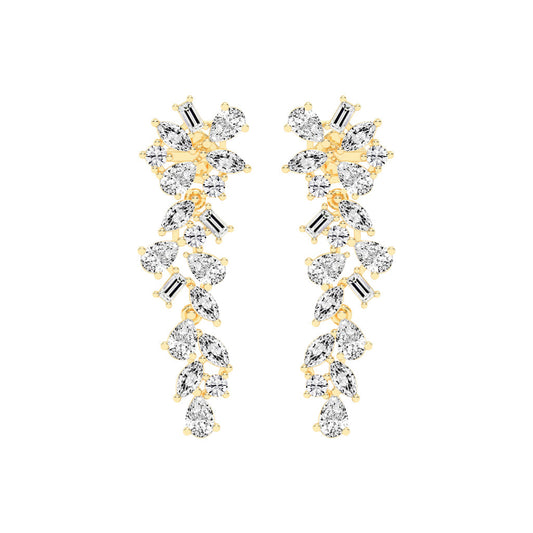 Multi-Shape Cascade Drop Earrings