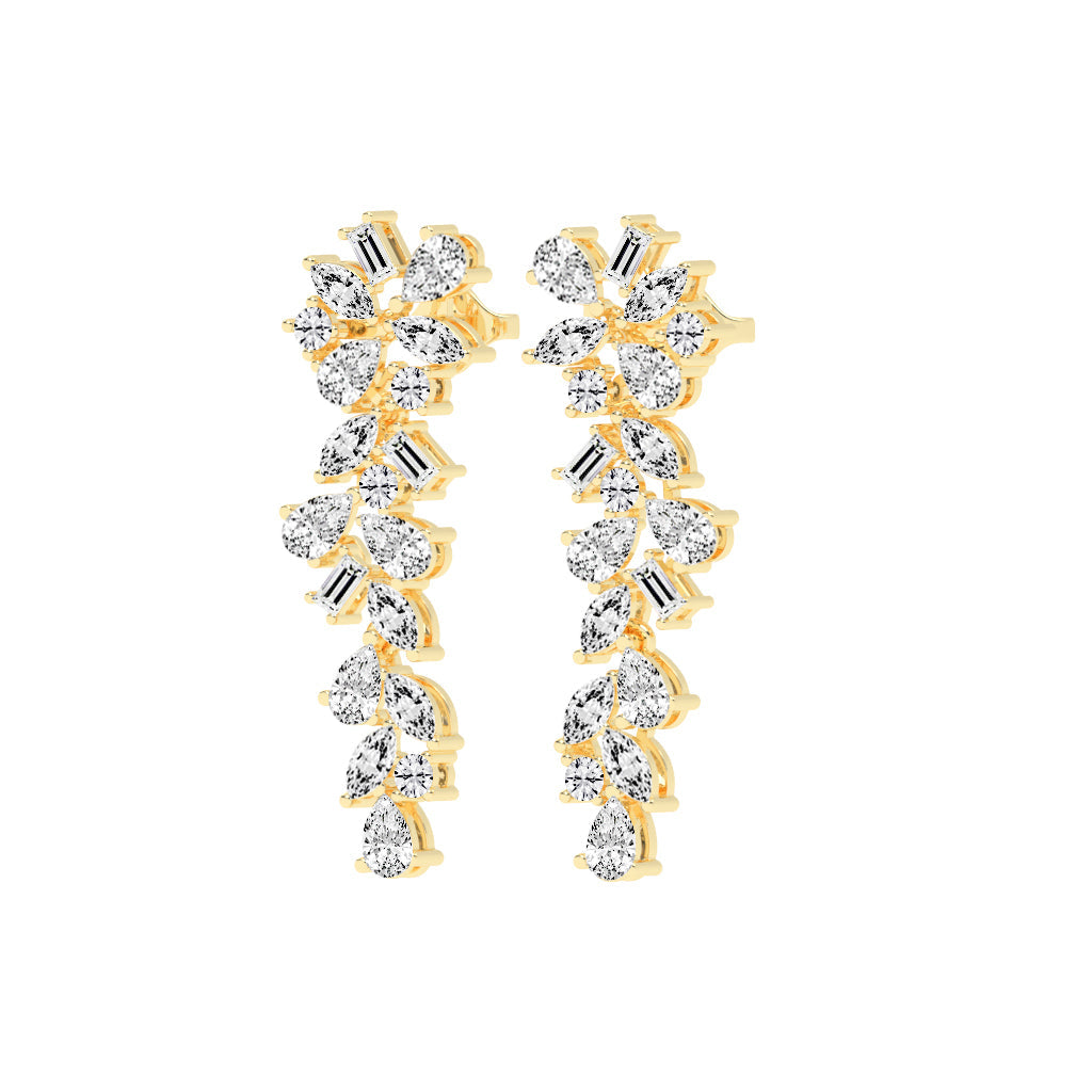 Multi-Shape Cascade Drop Earrings