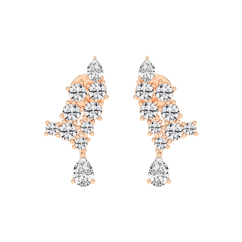 Cascading Pear & Marquise Ear Climbers