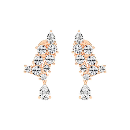 Cascading Pear & Marquise Ear Climbers