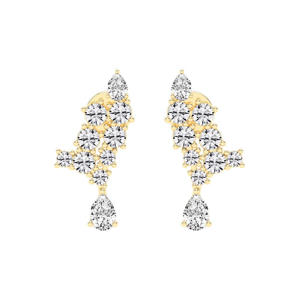 Cascading Pear & Marquise Ear Climbers