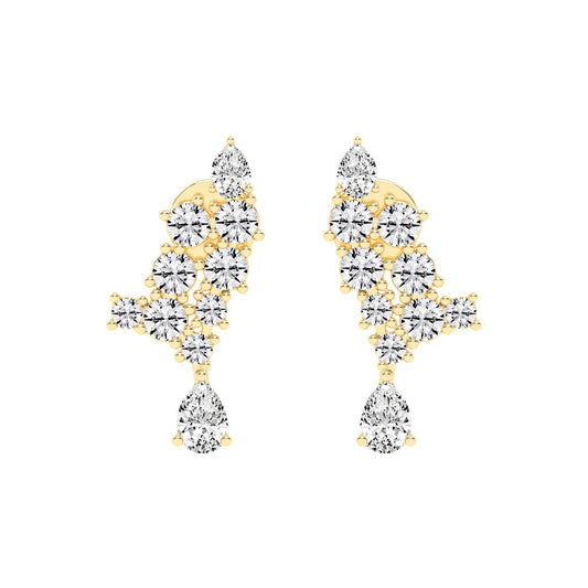 Cascading Pear & Marquise Ear Climbers