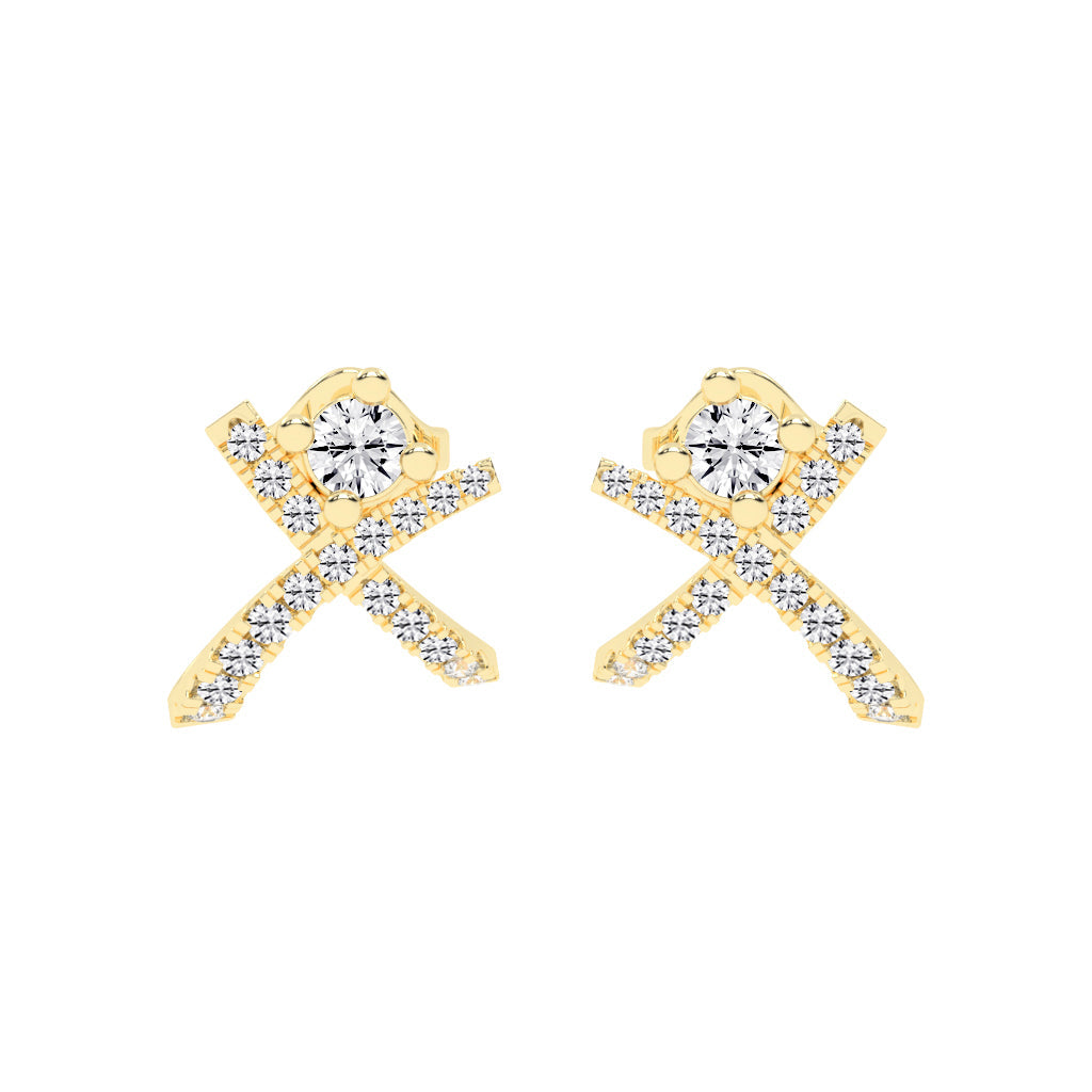 X-Cross Pave Stud Earrings