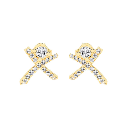 X-Cross Pave Stud Earrings