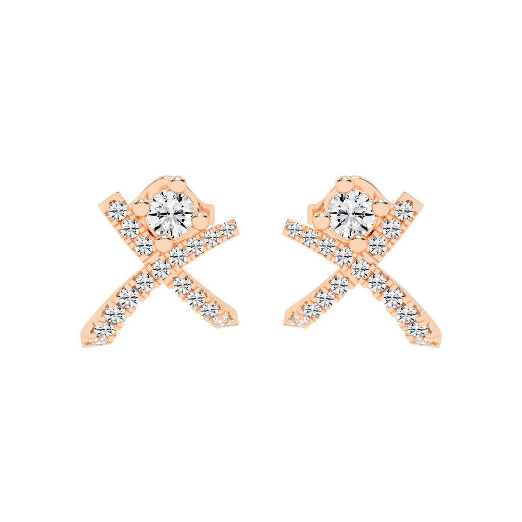 X-Cross Pave Stud Earrings