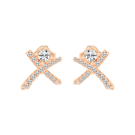 X-Cross Pave Stud Earrings