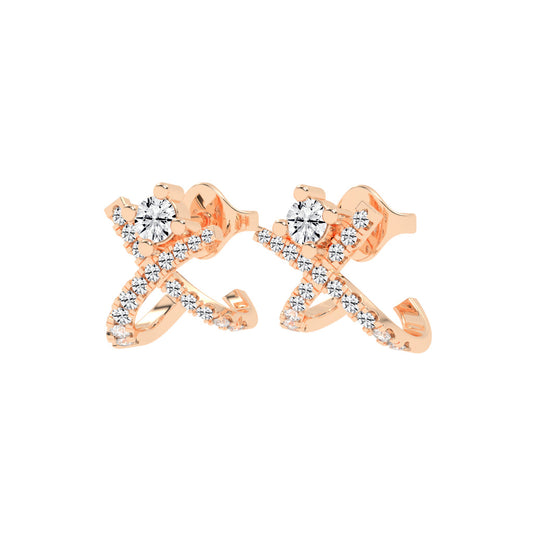 X-Cross Pave Stud Earrings