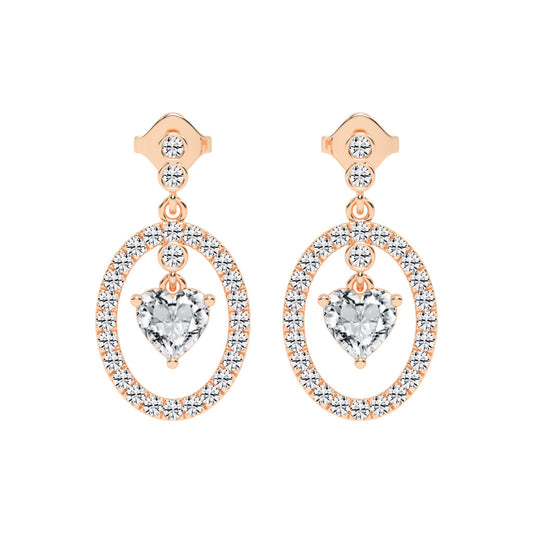 Heart in Halo Drop Earrings