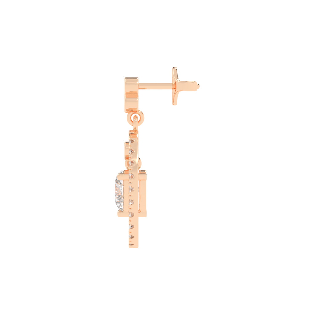 Heart in Halo Drop Earrings