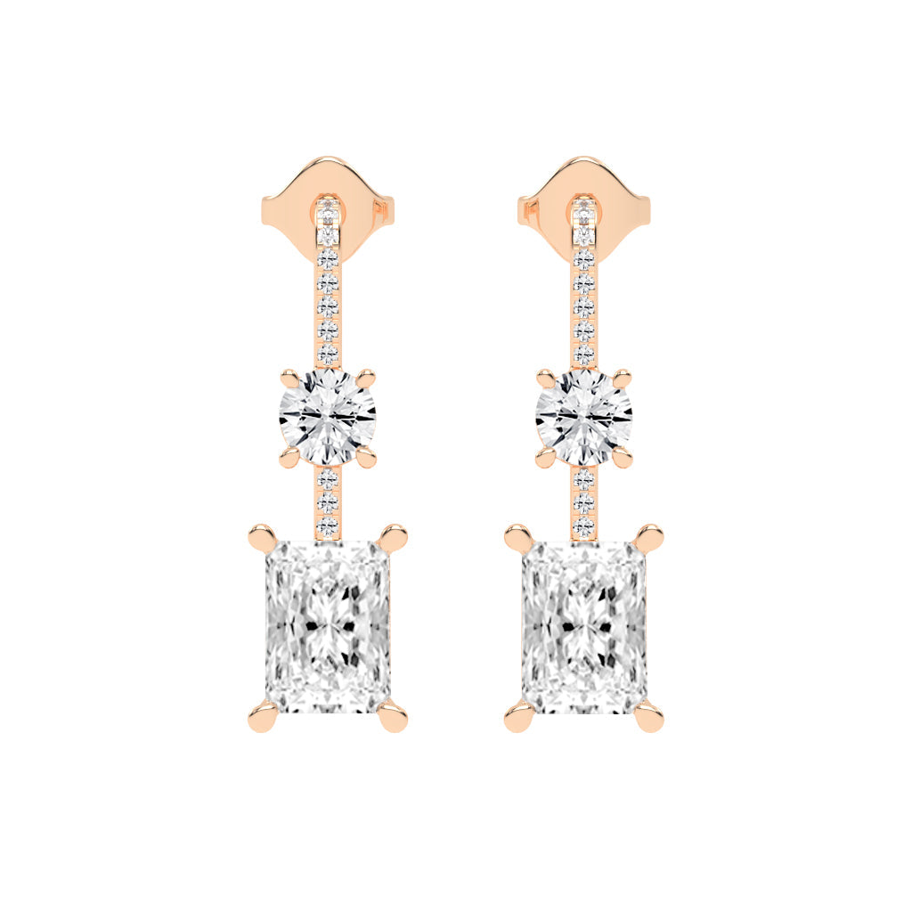 Radiant Cut Drop Earrings