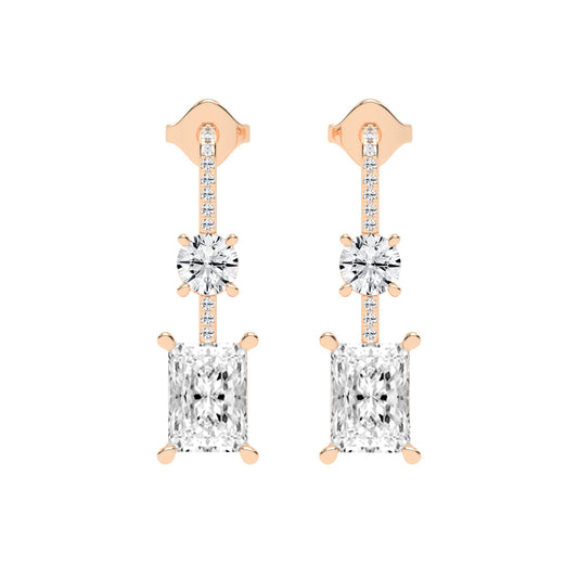Radiant Cut Drop Earrings