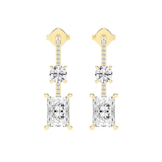 Radiant Cut Drop Earrings
