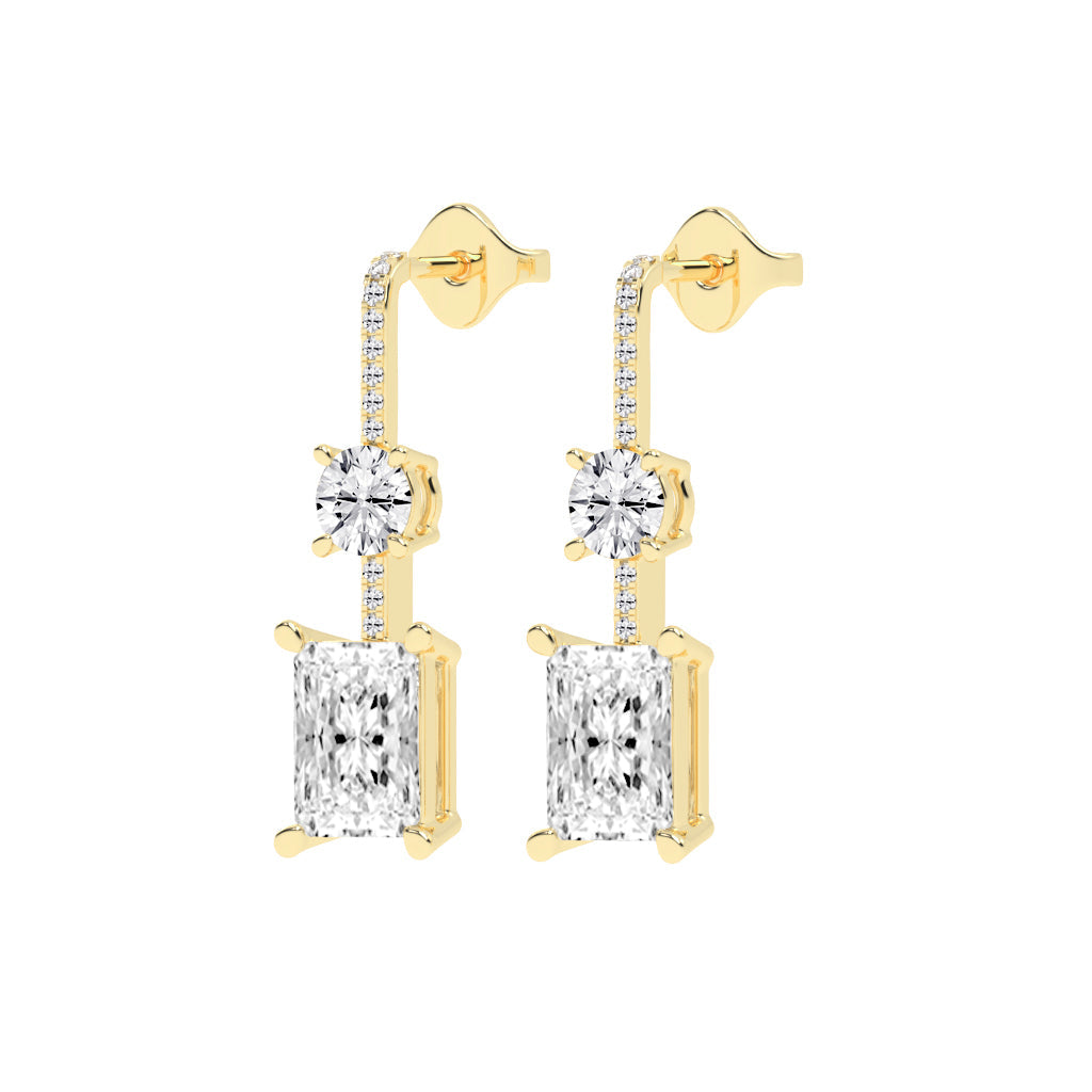 Radiant Cut Drop Earrings