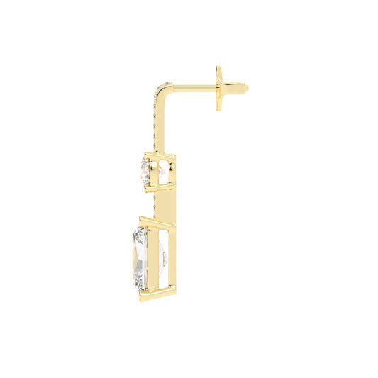 Radiant Cut Drop Earrings