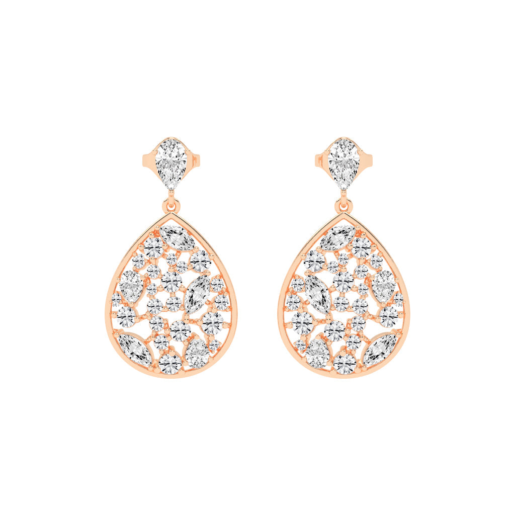 Snap Hoop Pear Teardrop Earrings