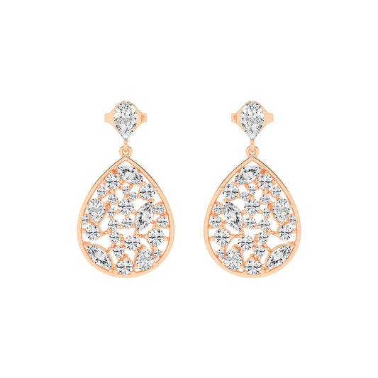 Snap Hoop Pear Teardrop Earrings