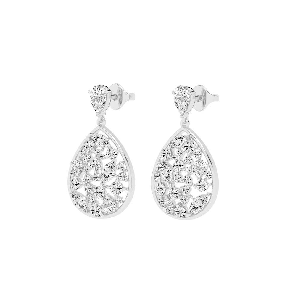 Snap Hoop Pear Teardrop Earrings