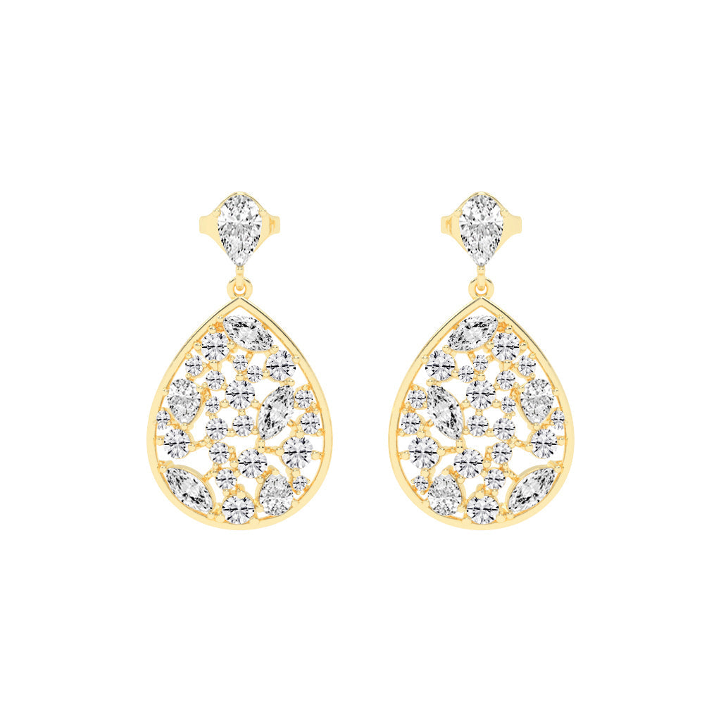 Snap Hoop Pear Teardrop Earrings