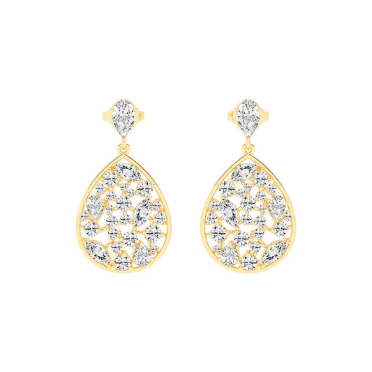 Snap Hoop Pear Teardrop Earrings