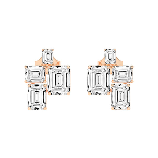 GeoLuxe Emerald Cluster Earrings