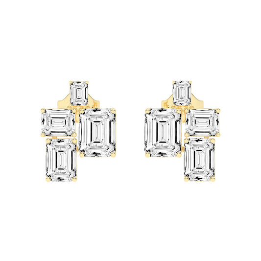 GeoLuxe Emerald Cluster Earrings