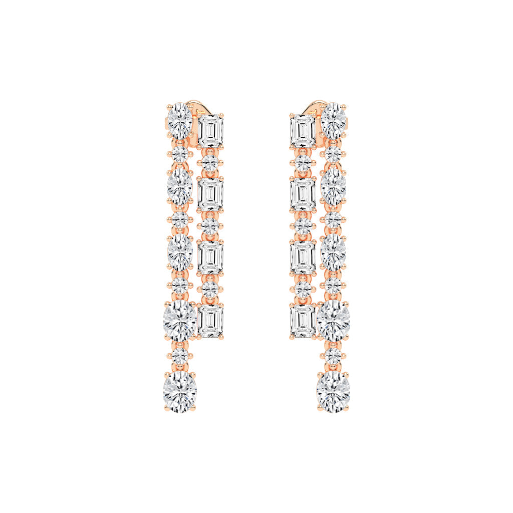 Celestial Grace Dual Row Earrings