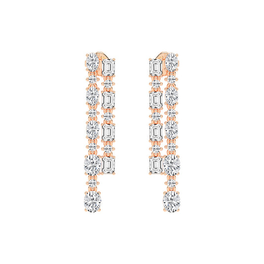Celestial Grace Dual Row Earrings