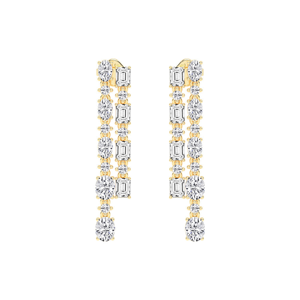Celestial Grace Dual Row Earrings