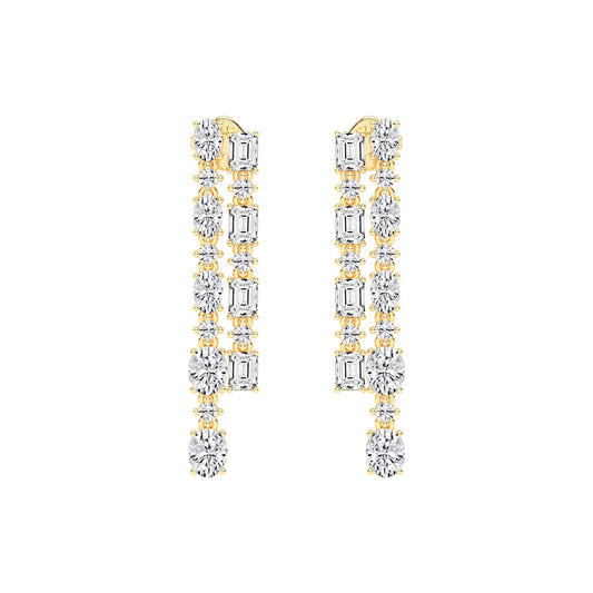 Celestial Grace Dual Row Earrings