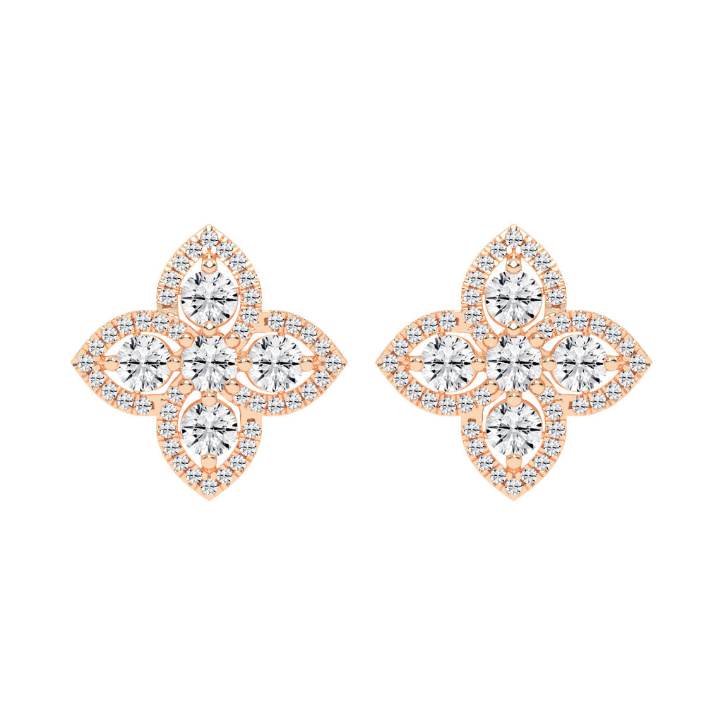 Starlight Petal Diamond Halo Studs