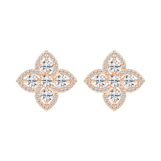 Starlight Petal Diamond Halo Studs