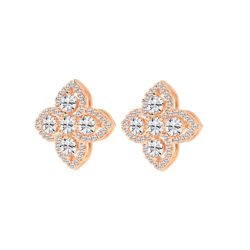Starlight Petal Diamond Halo Studs