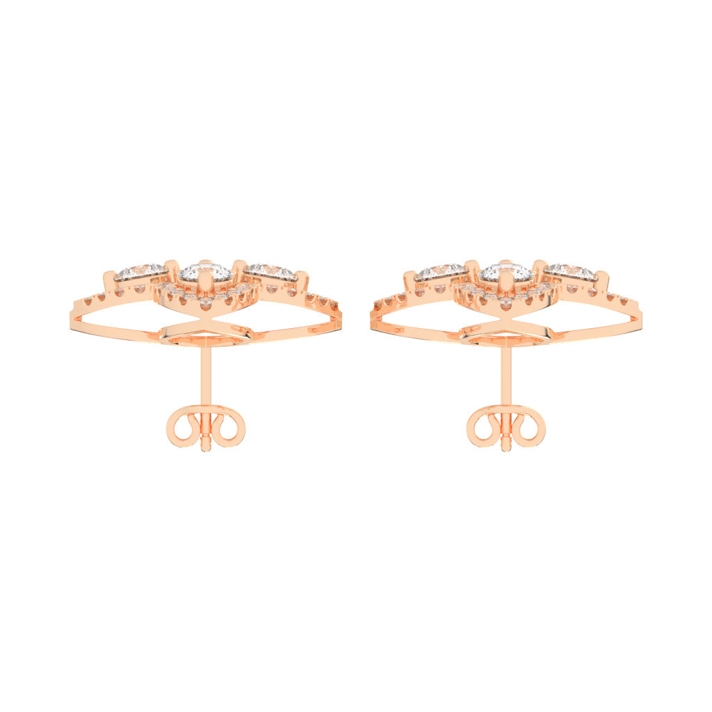 Starlight Petal Diamond Halo Studs