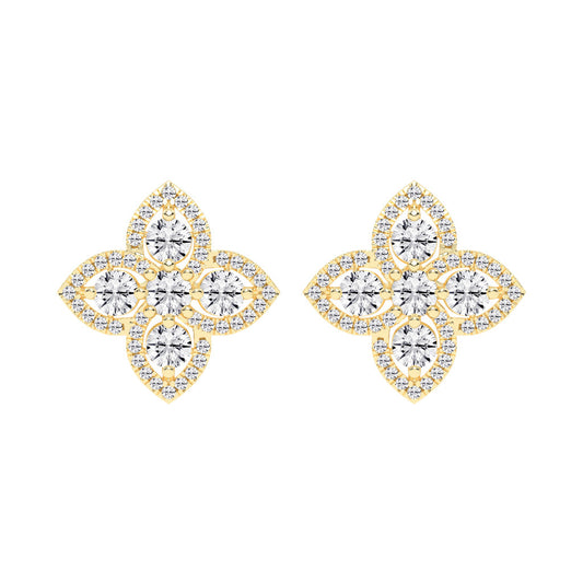 Starlight Petal Diamond Halo Studs