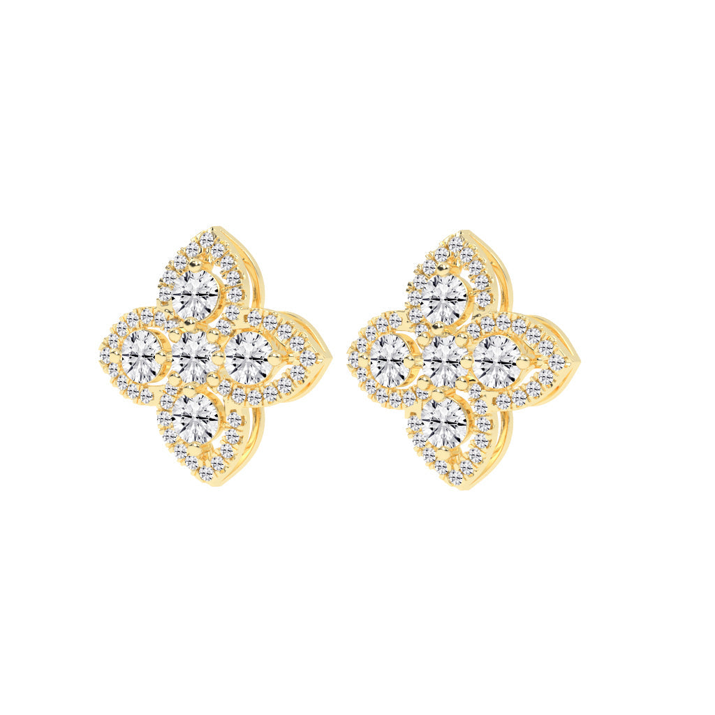 Starlight Petal Diamond Halo Studs