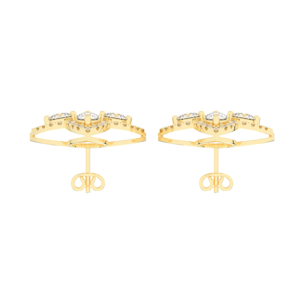 Starlight Petal Diamond Halo Studs