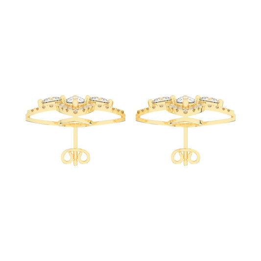 Starlight Petal Diamond Halo Studs