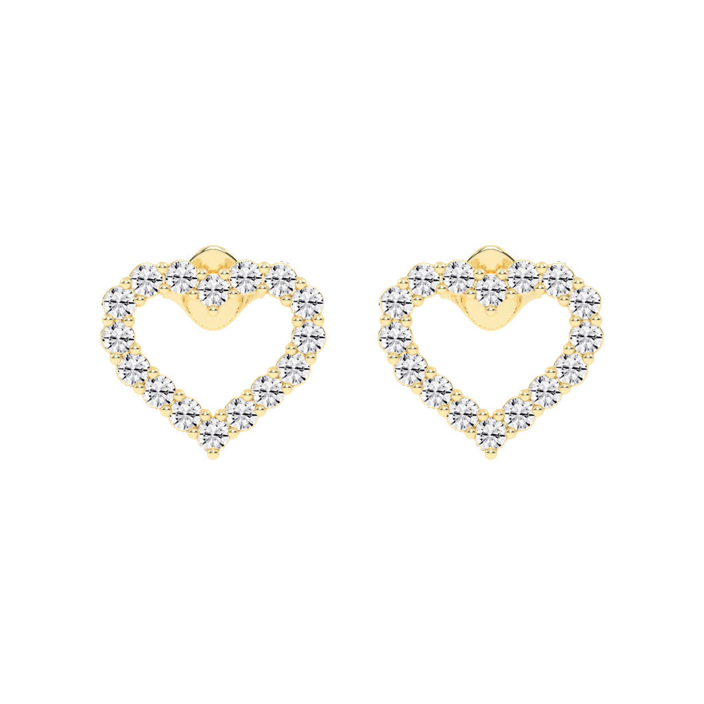 Open Heart Diamond Sparkle Studs