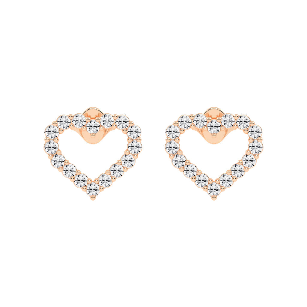 Open Heart Diamond Sparkle Studs