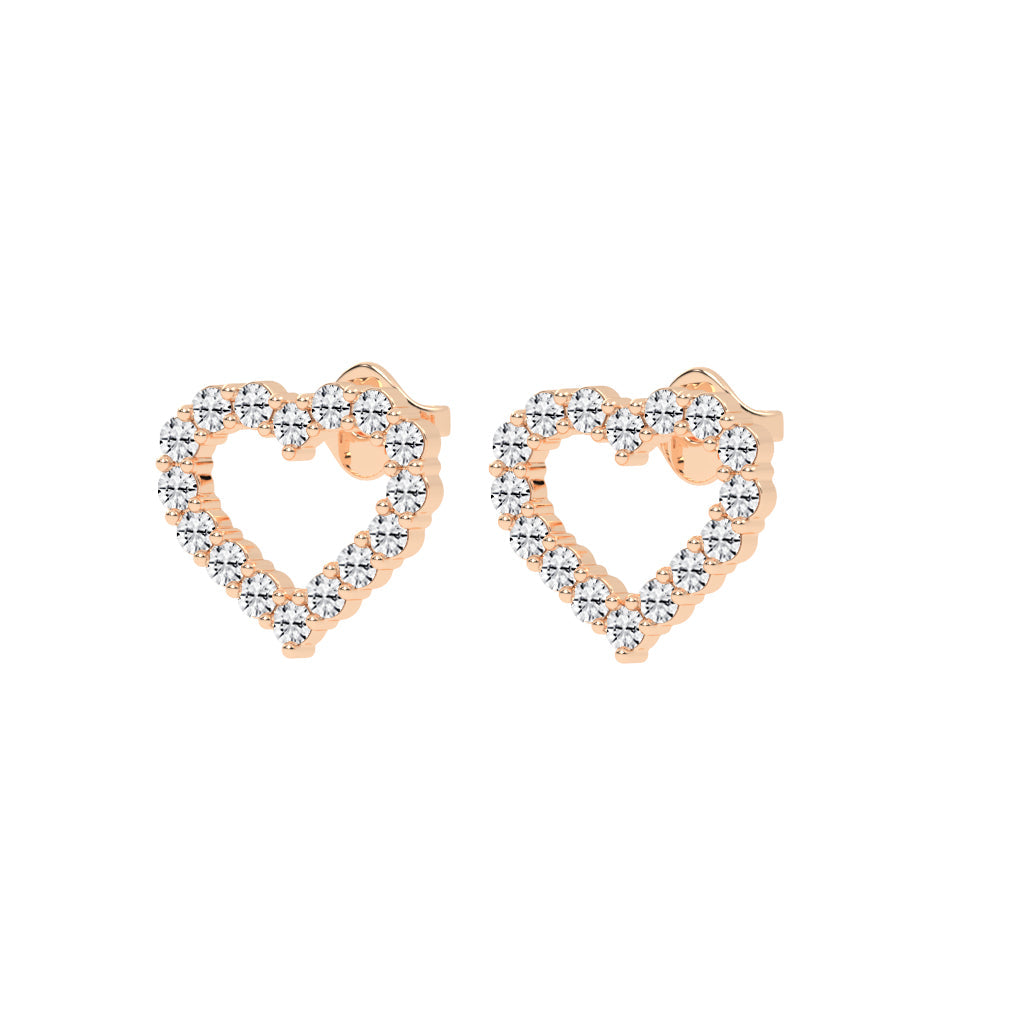 Open Heart Diamond Sparkle Studs