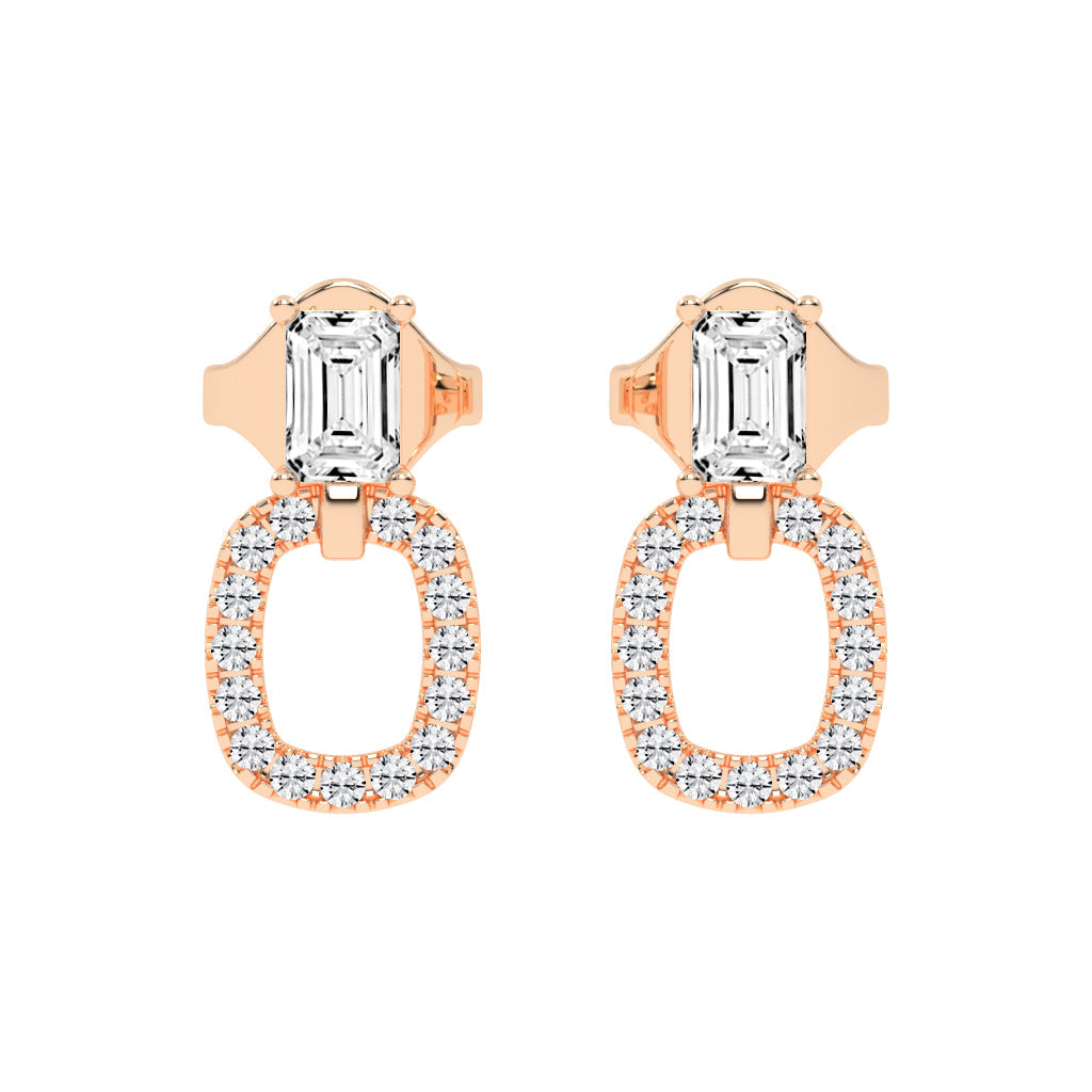 Baguette Cut & PavÃ© Diamond Earrings