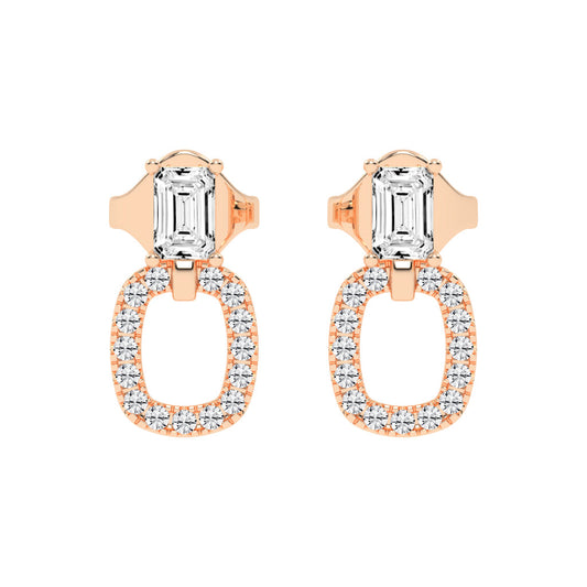 Baguette Cut & PavÃ© Diamond Earrings