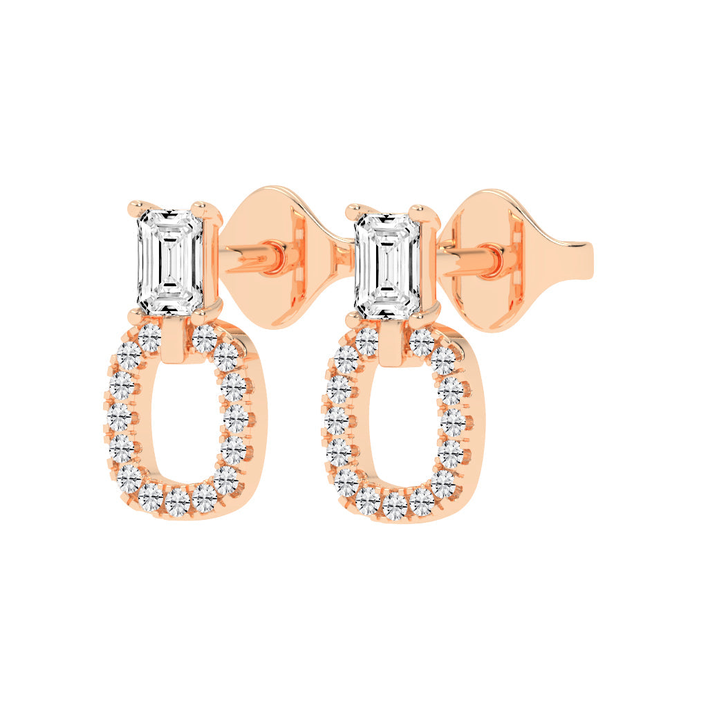Baguette Cut & PavÃ© Diamond Earrings