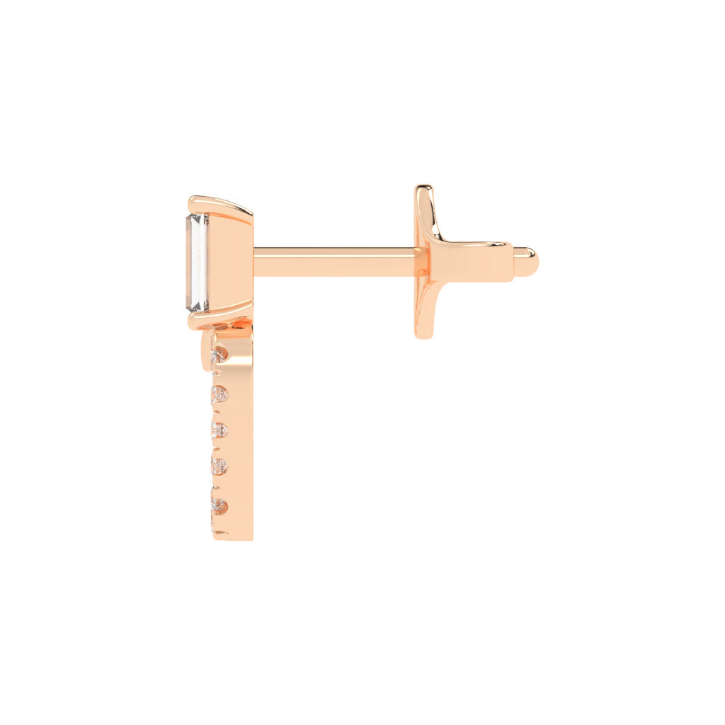 Baguette Cut & PavÃ© Diamond Earrings